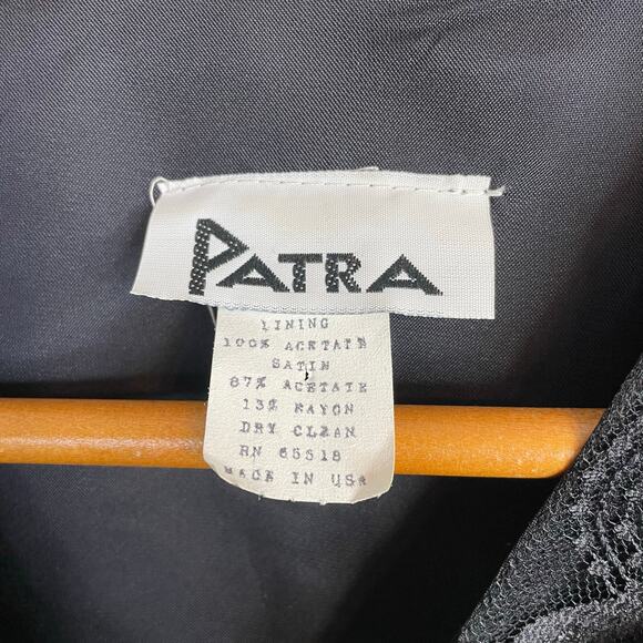 Vintage Patra Black Lace Ribbon Soutache Mesh Fitted Jacket Puff Shoulders Bow 6 - Picture 14 of 16